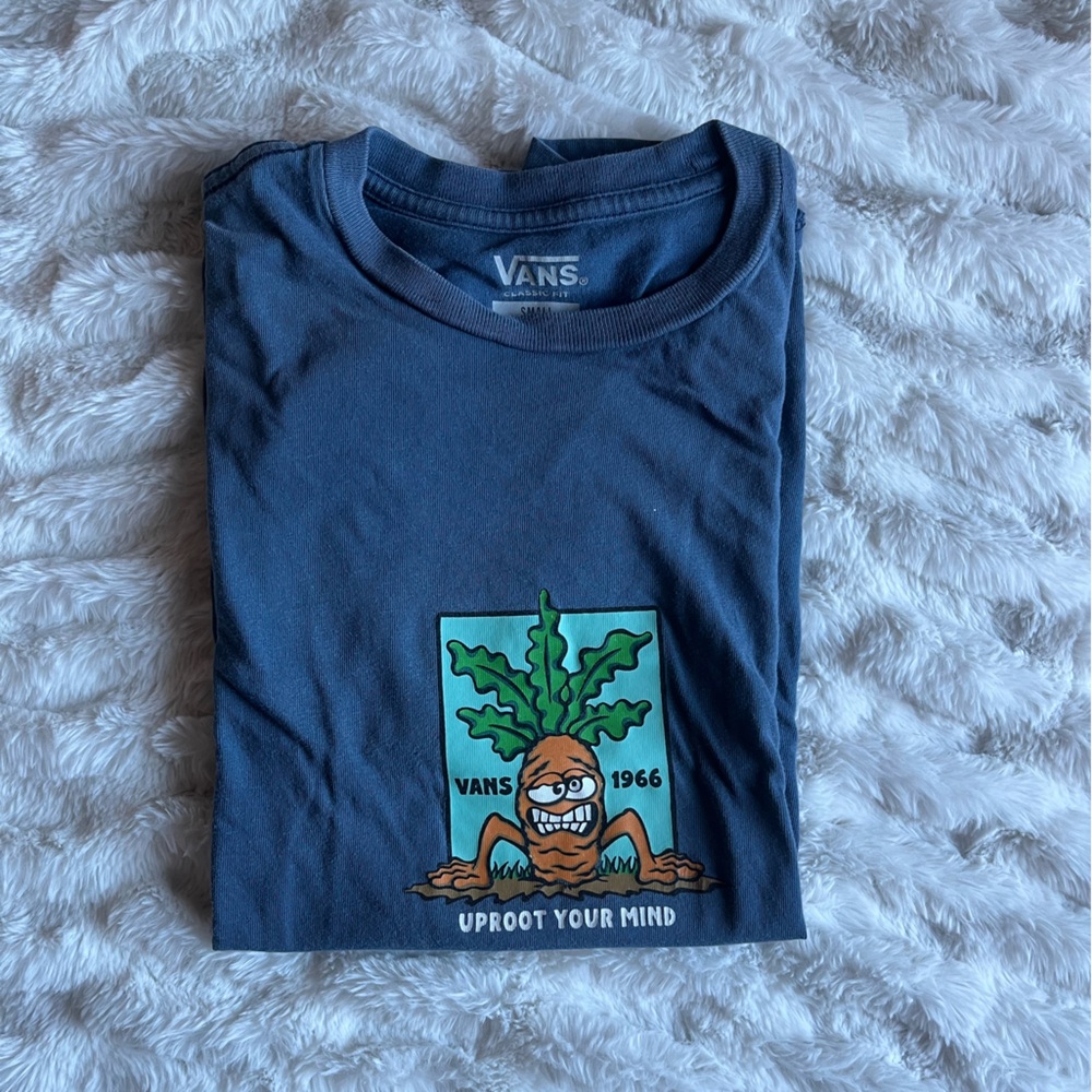 Vans Navy Tee with Graphic Design